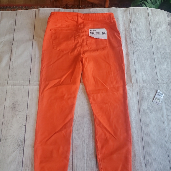 NWT celebrity Pink mid rise orange skinny pants size 11 - Picture 10 of 11
